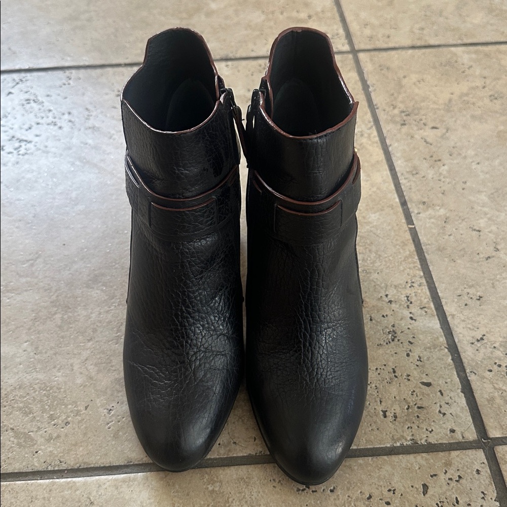Tory Burch Black Leather Booties W 9.5